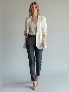 Ricki’s Black Slim Straight Leg Pant Cigarette Trousers Ponte Stretch Size 2